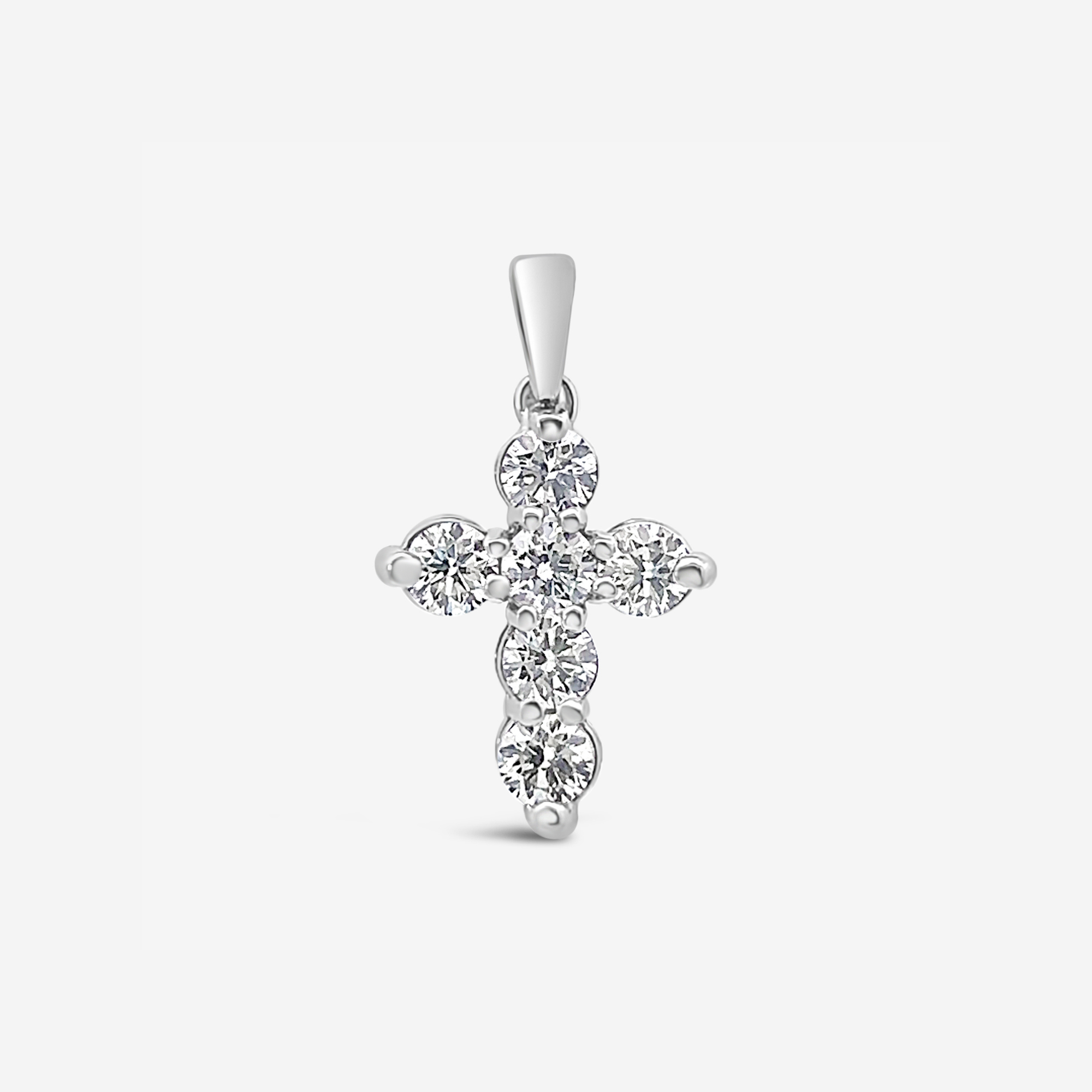 Classic Prong-set Diamond Cross Pendant