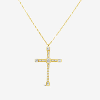 Contemporary Diamond Cross Necklace
