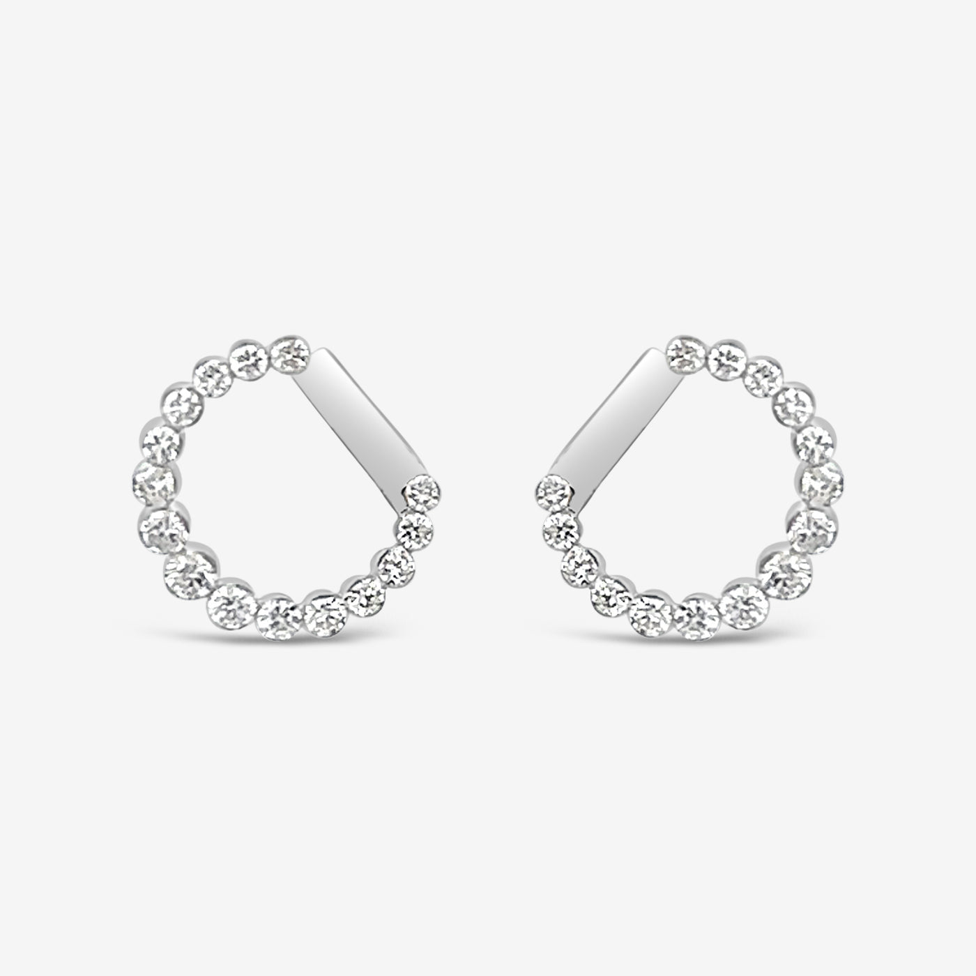 Diamond Crescent Earrings