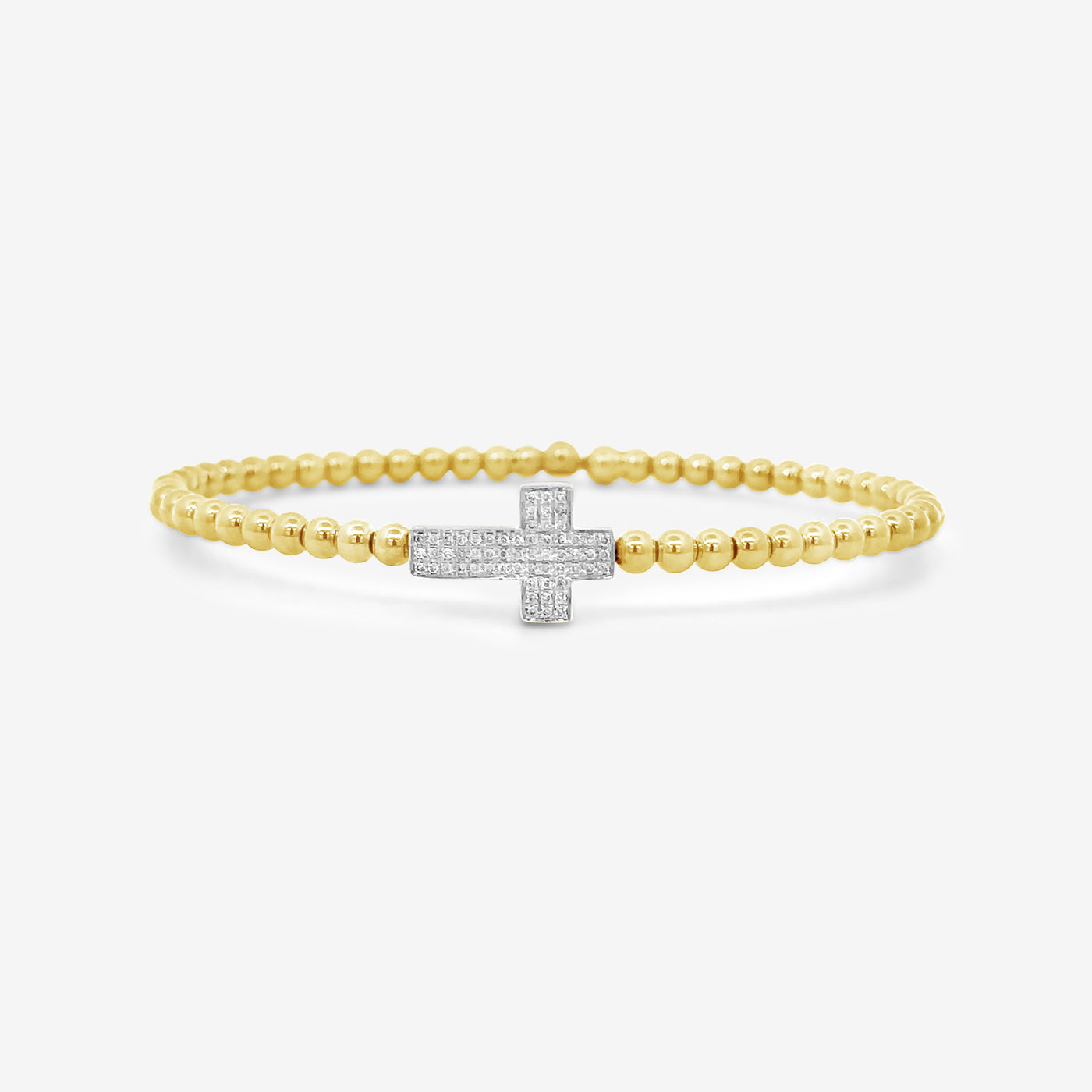 Diamond Cross Bead Bracelet