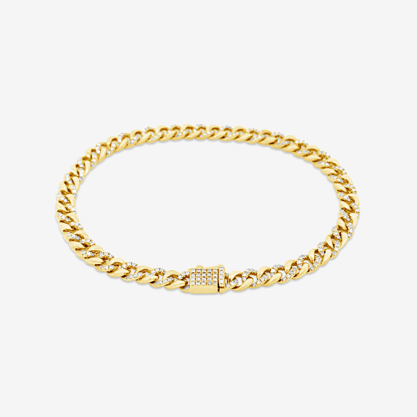 Diamond & Curb Links Bracelet