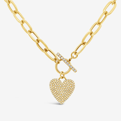 Diamond Heart Toggle Necklace