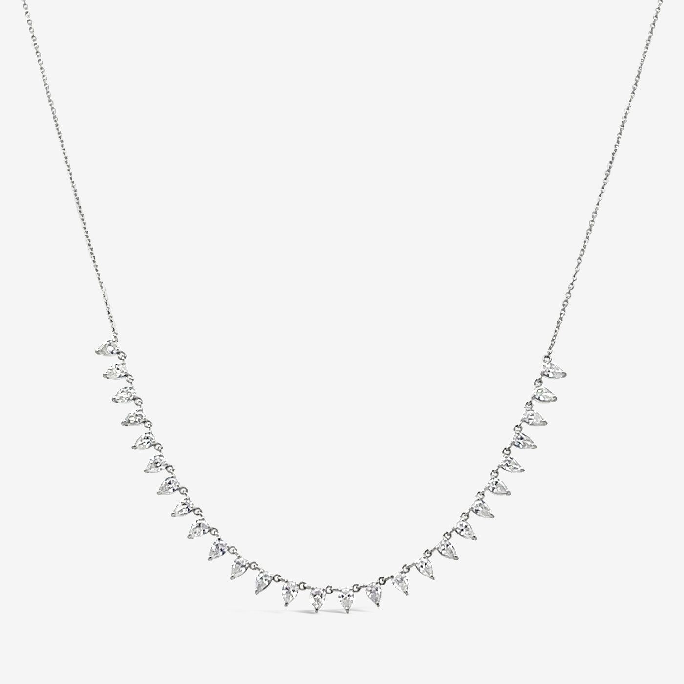 Diamond Pear Shape Drops Necklace