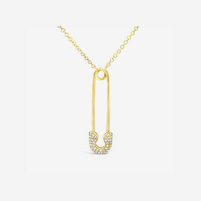 Diamond Safety Pin Necklace