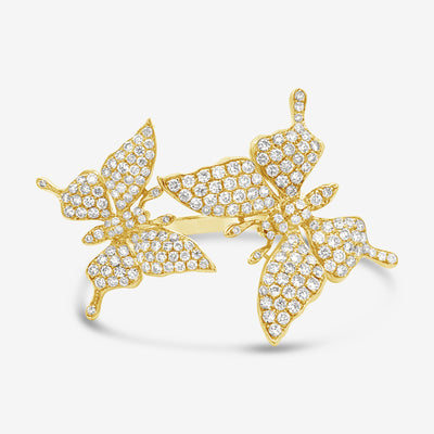 Double Butterfly Diamond Ring