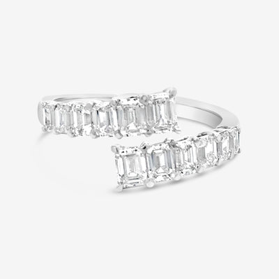 Emerald Cut Bypass Ring