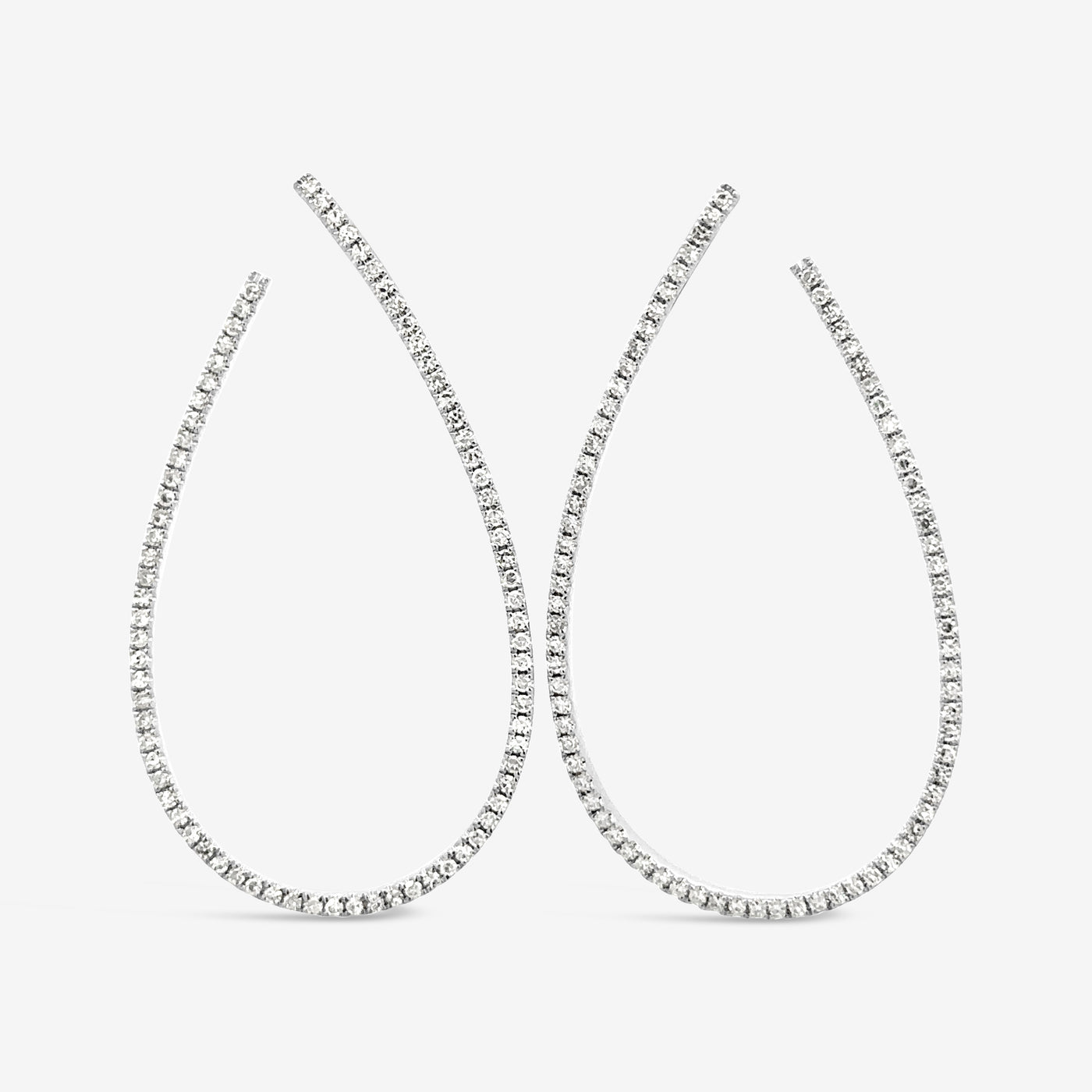 Forward Facing Diamond Hoop Earrings