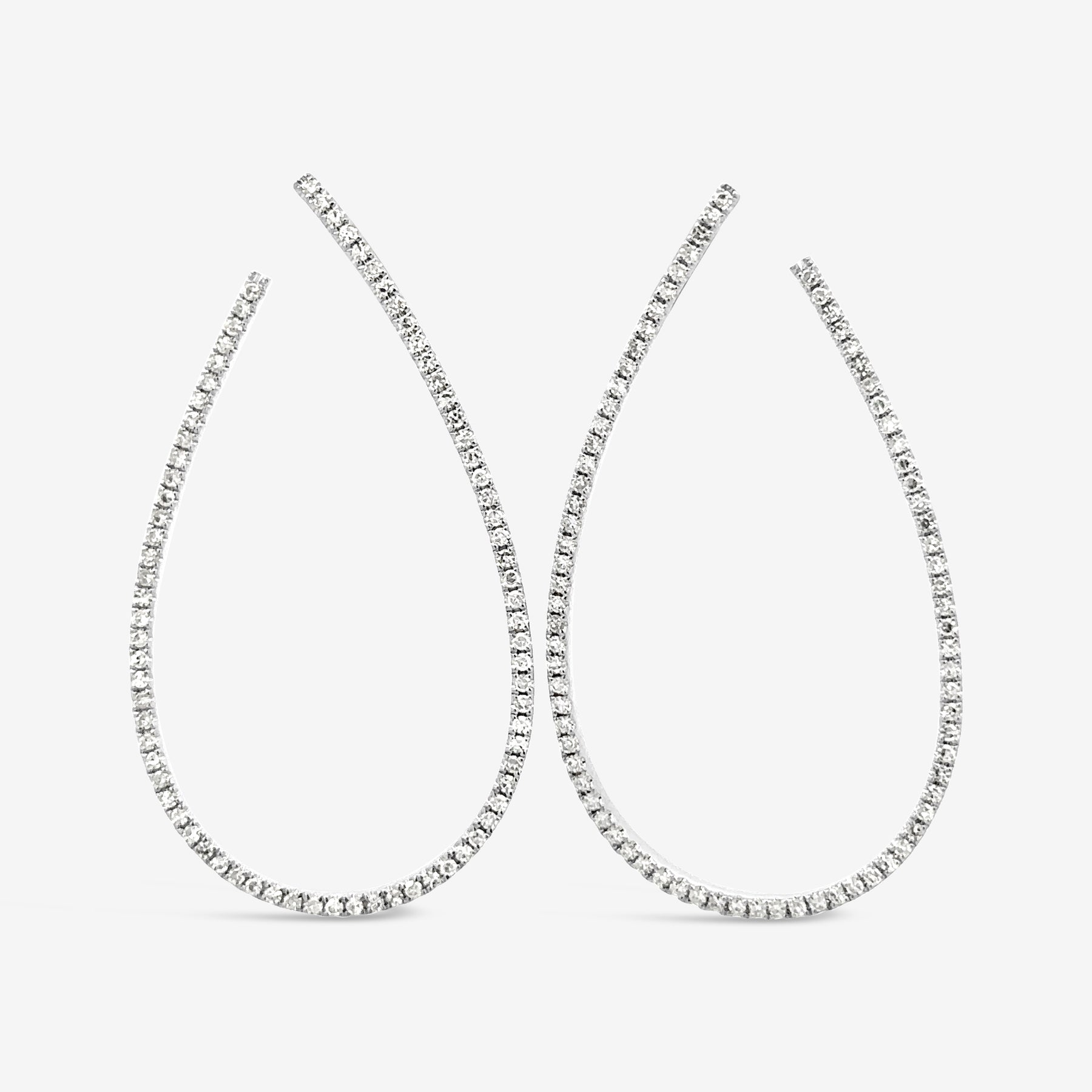 Front facing diamond hoop earrings clearance