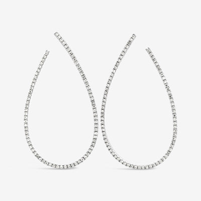 Forward Facing Diamond Hoop Earrings