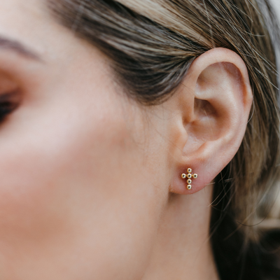 Bead Cross Earrings