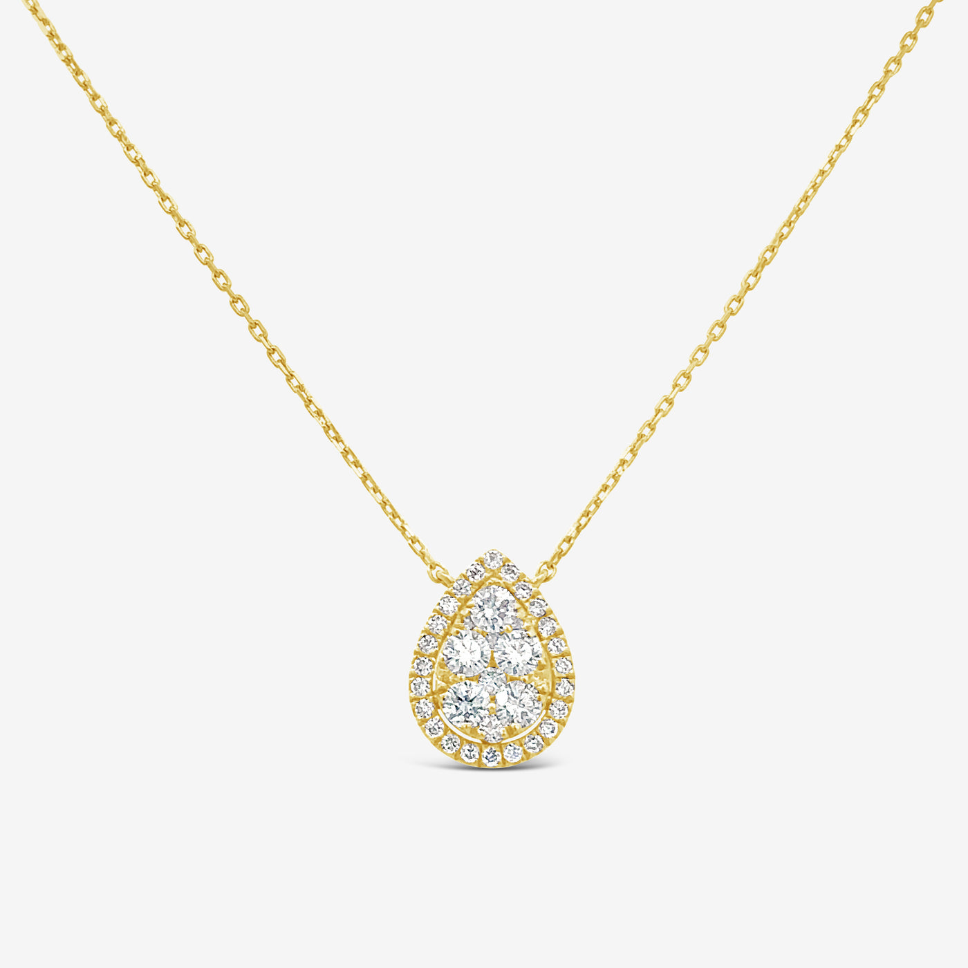 Illusion Pear Halo Necklace