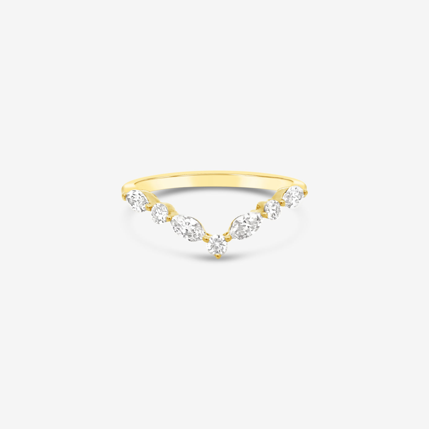 Marquise & Round Diamond "V" Ring