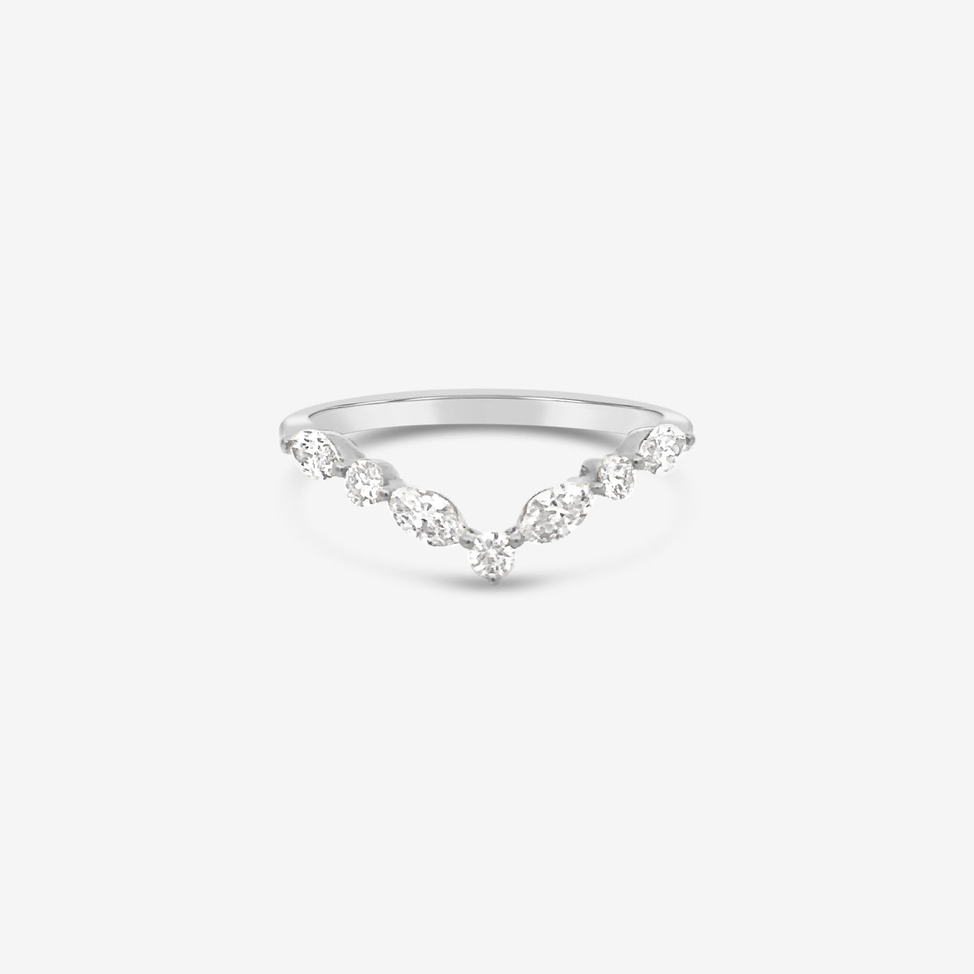 Marquise & Round Diamond "V" Ring