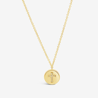 Medallion Diamond Cross Necklace