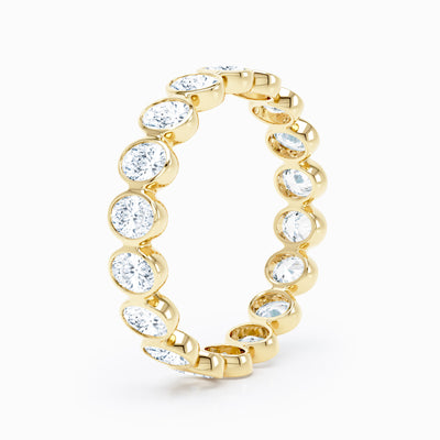 Mini Oval Bezel Wedding Band