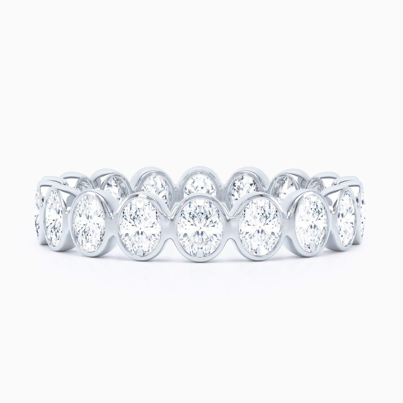 Mini Oval Bezel Wedding Band
