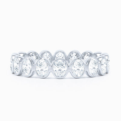 Mini Oval Bezel Wedding Band