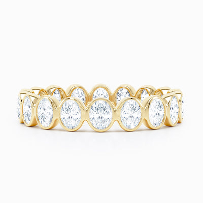 Mini Oval Bezel Wedding Band