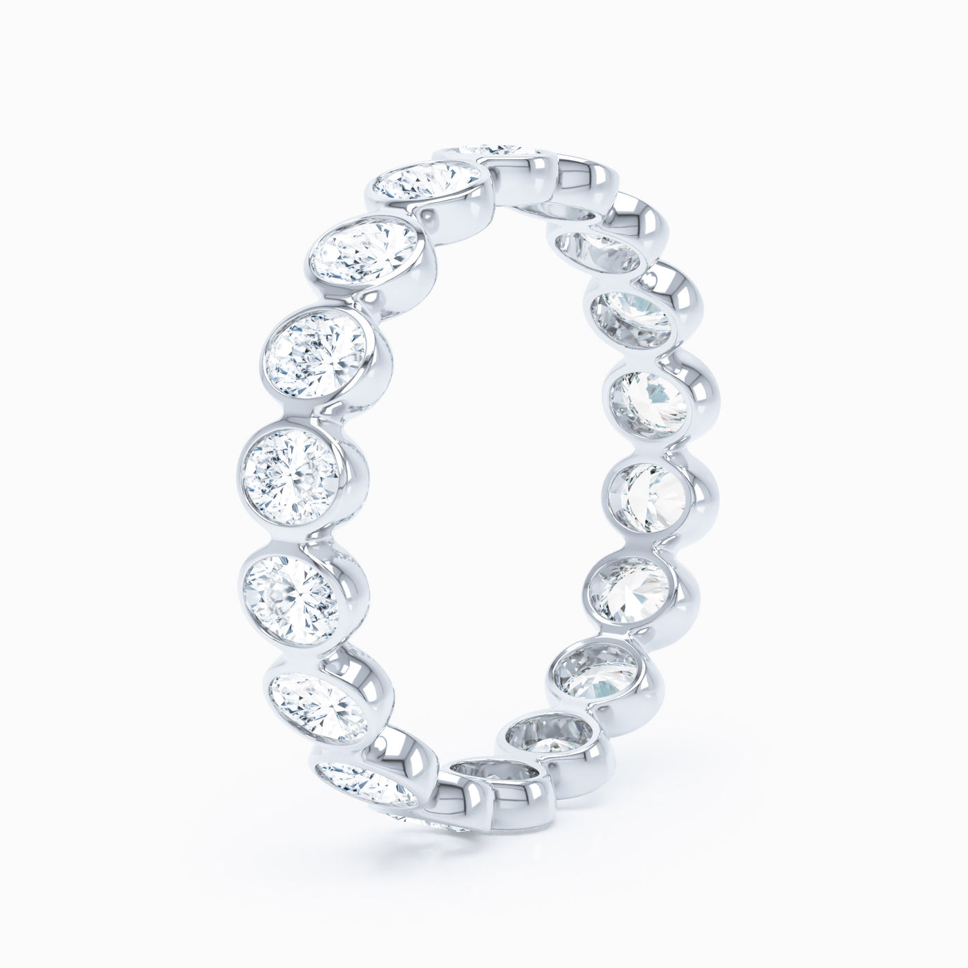 Mini Oval Bezel Wedding Band
