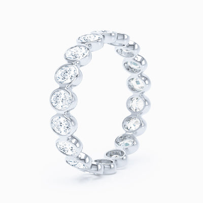 Mini Oval Bezel Wedding Band