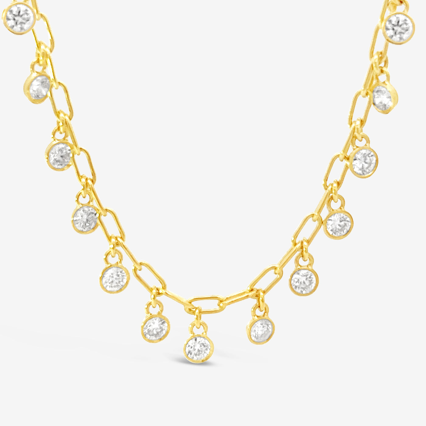 Diamond Bezel Drops Necklace