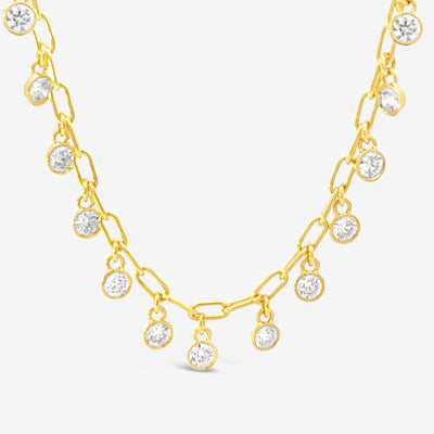Diamond Bezel Drops Necklace