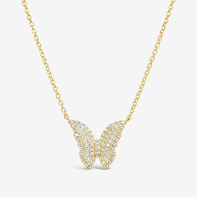 Pave Diamond Butterfly Necklace