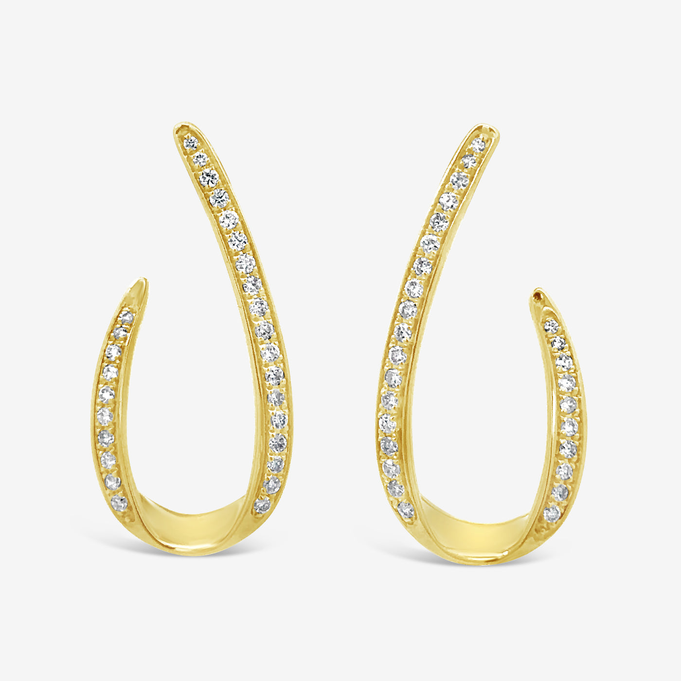 Pave Open Oval Hoop Earrings