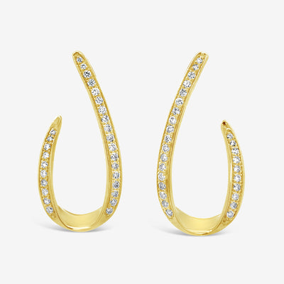 Pave Open Oval Hoop Earrings