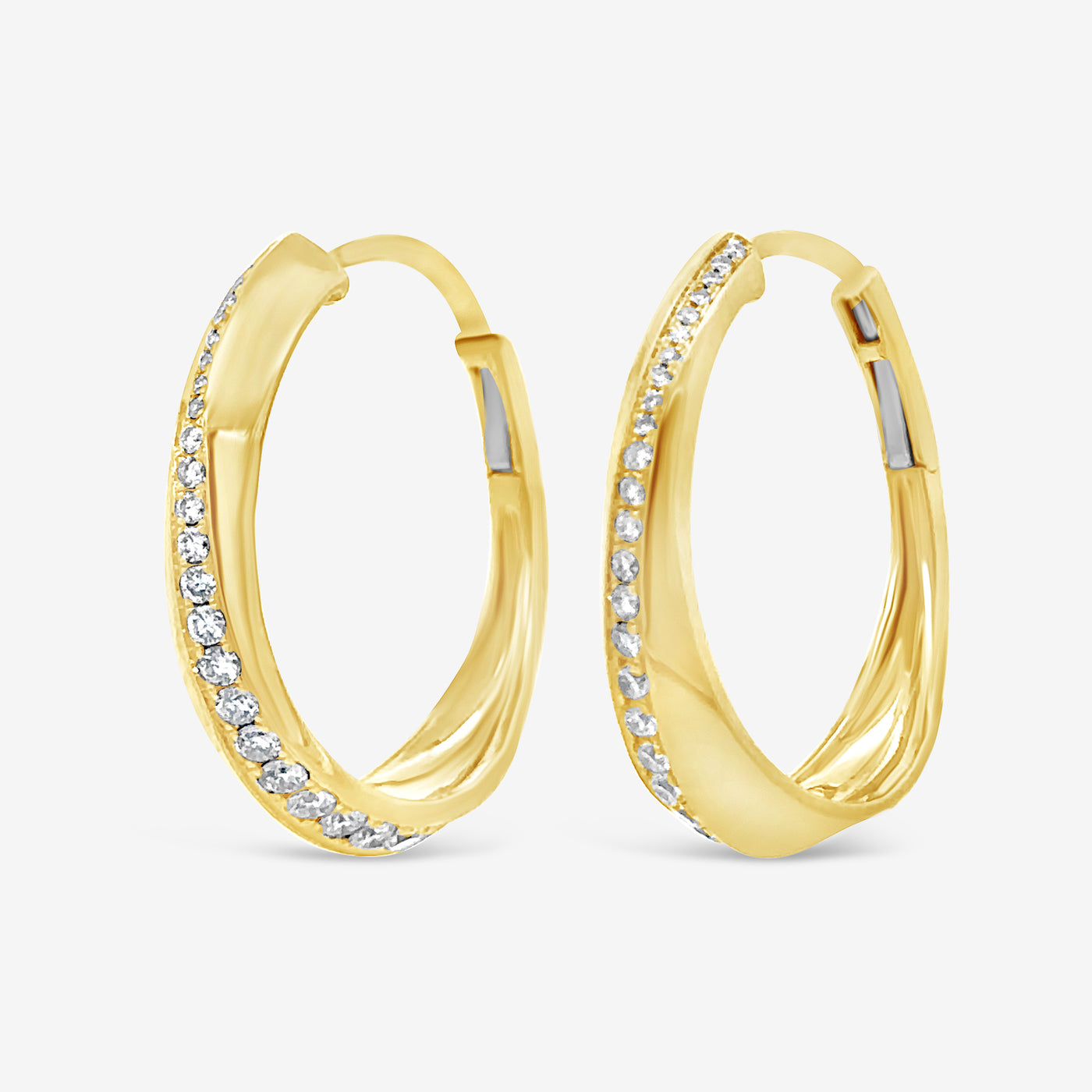 Pave Twist Hoop Earrings