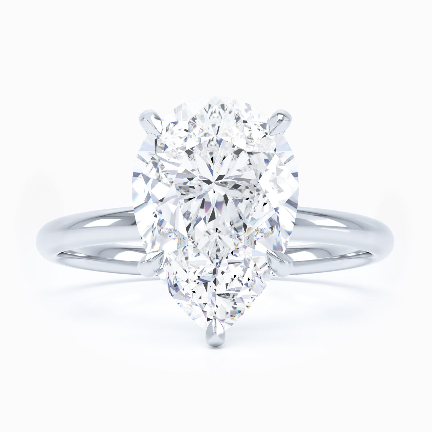 Perfect Solitaire Pear Engagement Ring