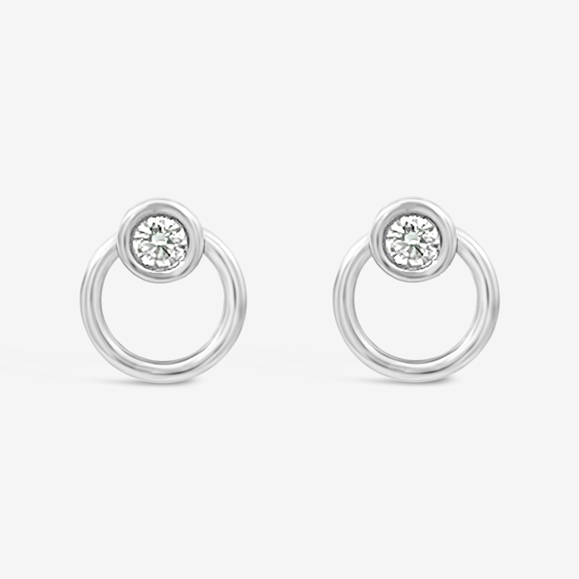 Petite Bezel Circular Earrings