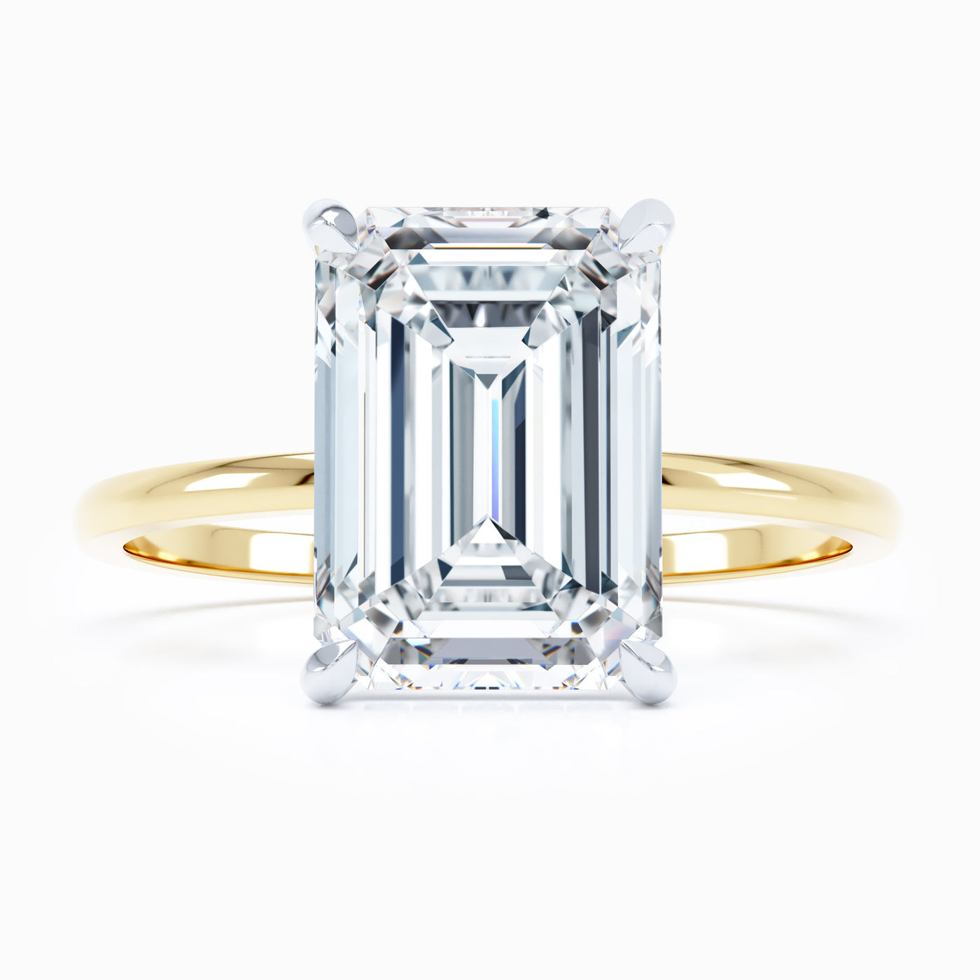 Petite Solitaire - Emerald Cut Engagement Ring