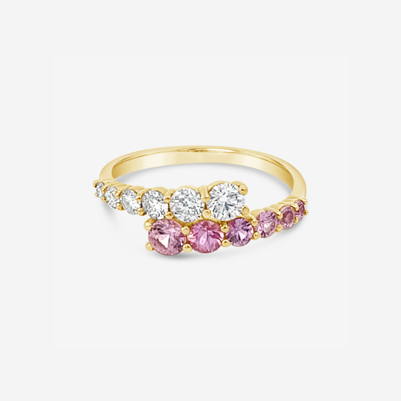 Pink Sapphire & Diamond Bypass Ring