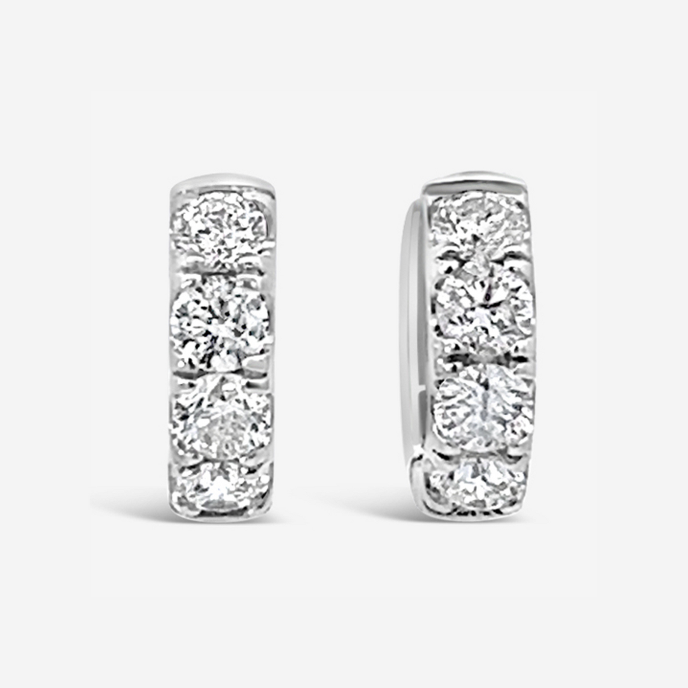 Round Diamond Huggie Earrings