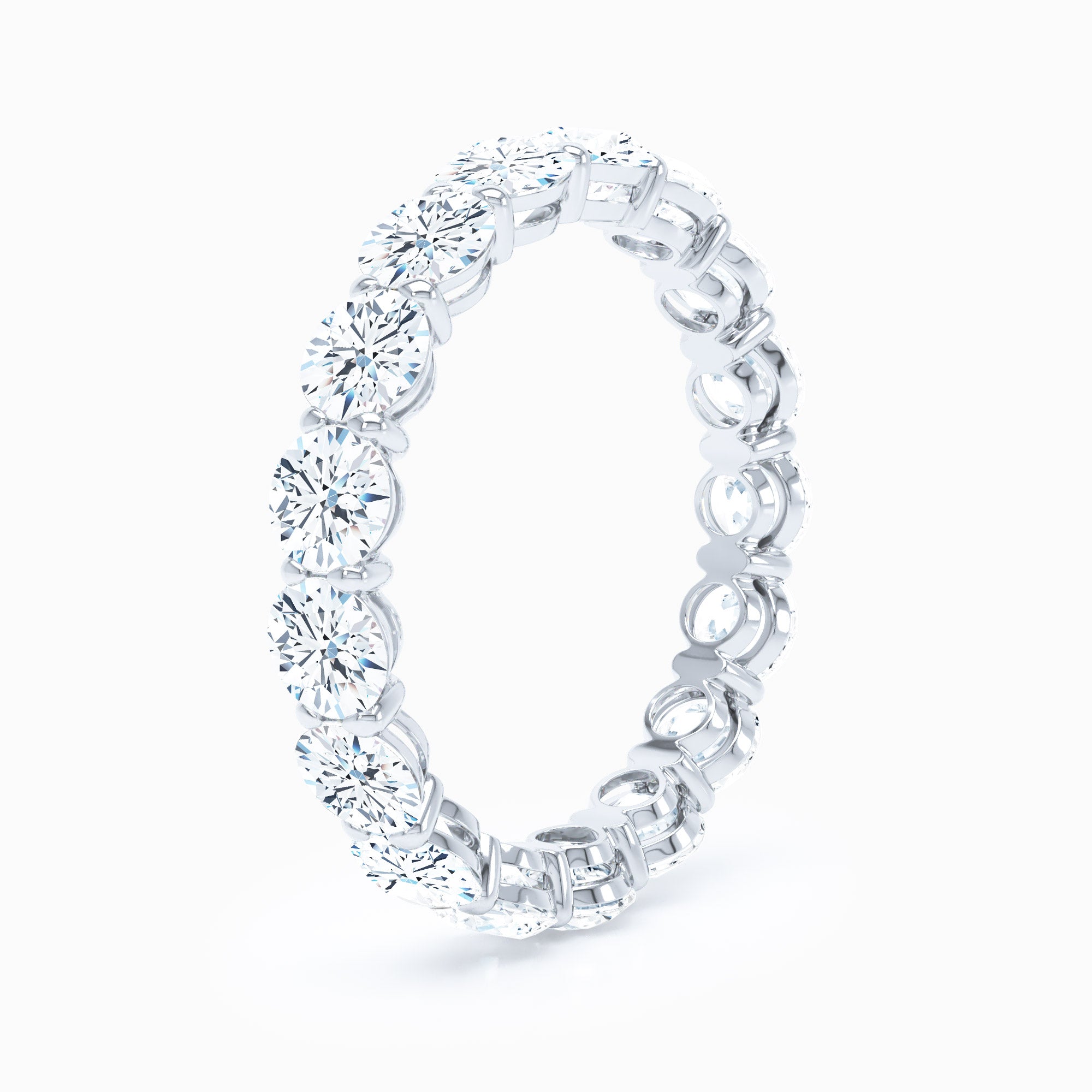 Round Shared Prong Wedding Band