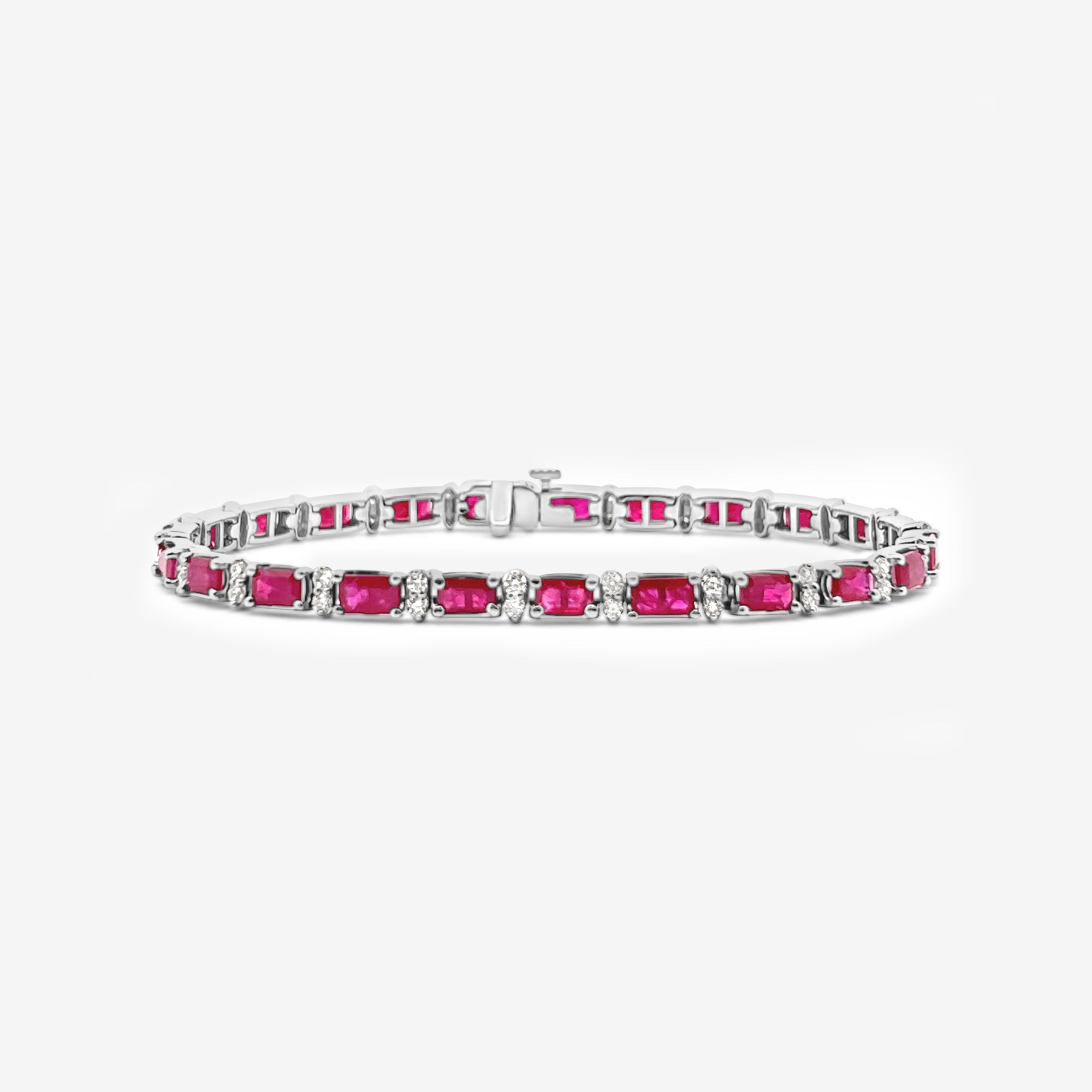 Ruby and Double Diamond Bracelet