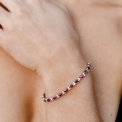 Ruby and Double Diamond Bracelet