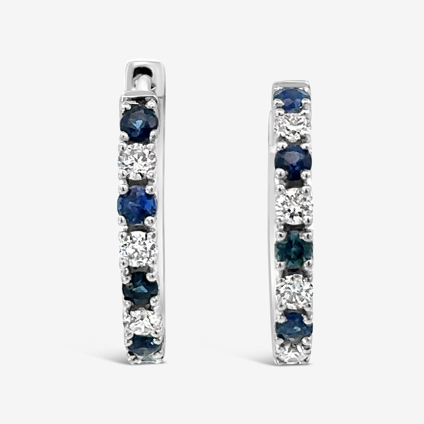 Sapphire & Diamond Hoop Earrings