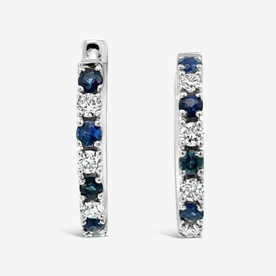 Sapphire & Diamond Hoop Earrings