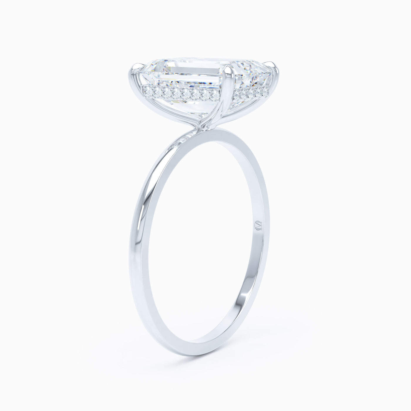 Petite Solitaire Emerald Cut Engagement Ring