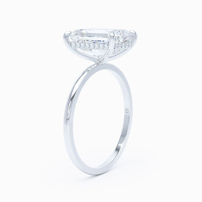 Petite Solitaire Emerald Cut Engagement Ring