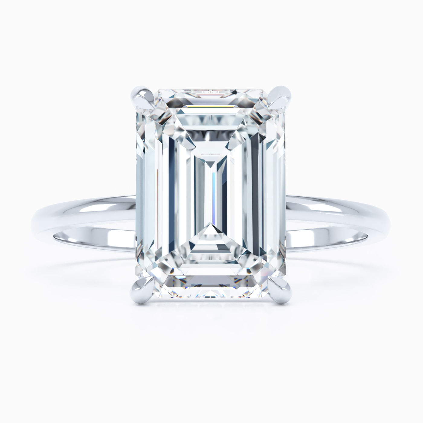 Petite Solitaire Emerald Cut Engagement Ring