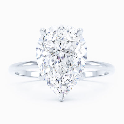 Petite Solitaire Pear Engagement Ring