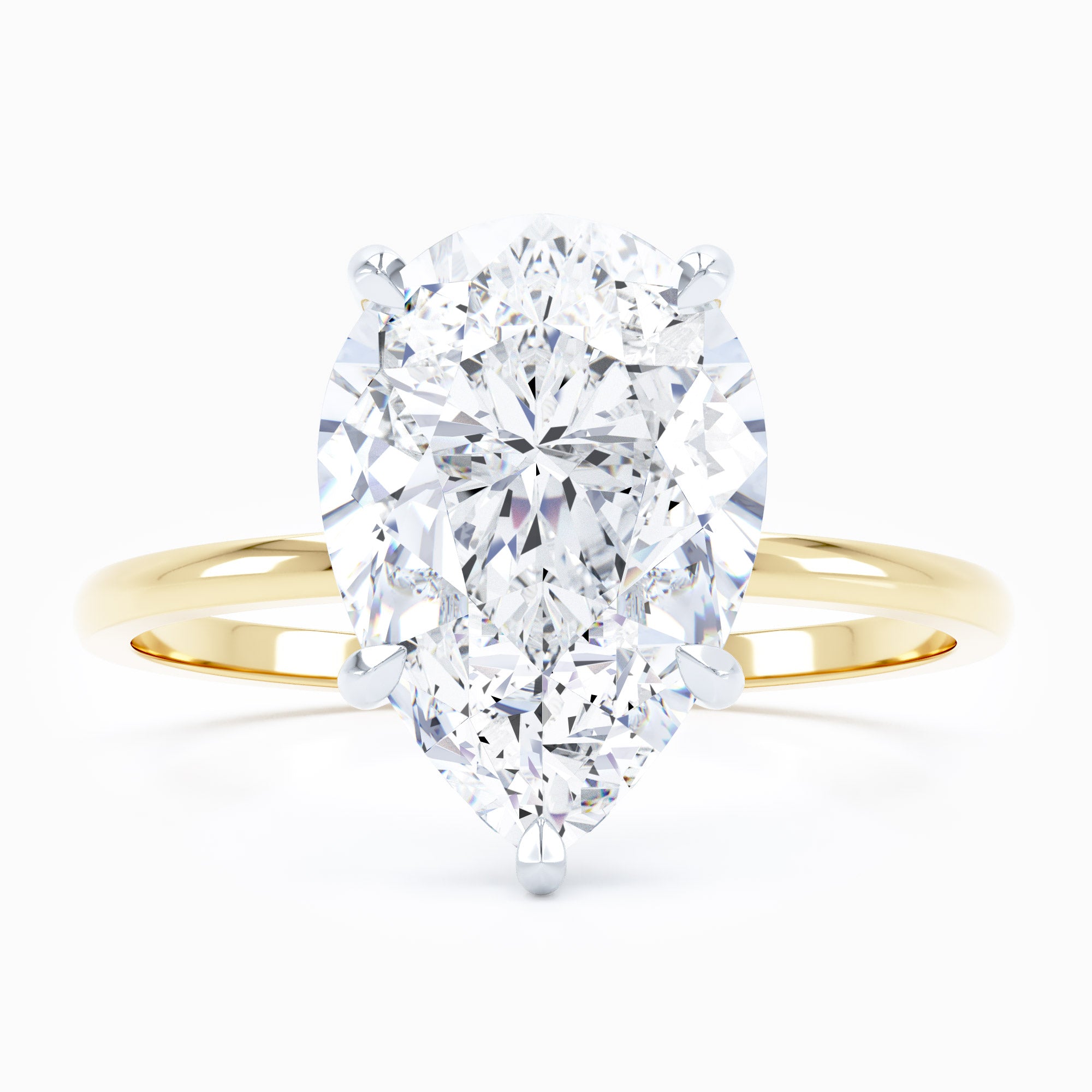 Petite Solitaire Pear Engagement Ring