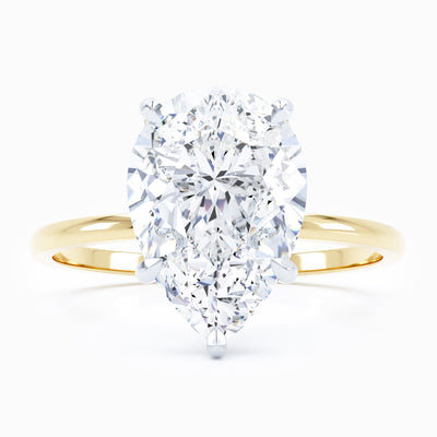 Petite Solitaire Pear Engagement Ring