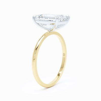Petite Solitaire Emerald Cut Engagement Ring