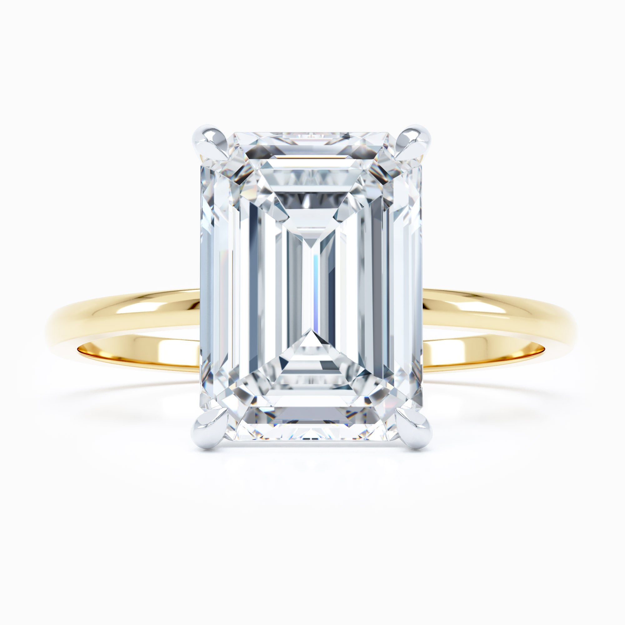 Petite Solitaire Emerald Cut Engagement Ring