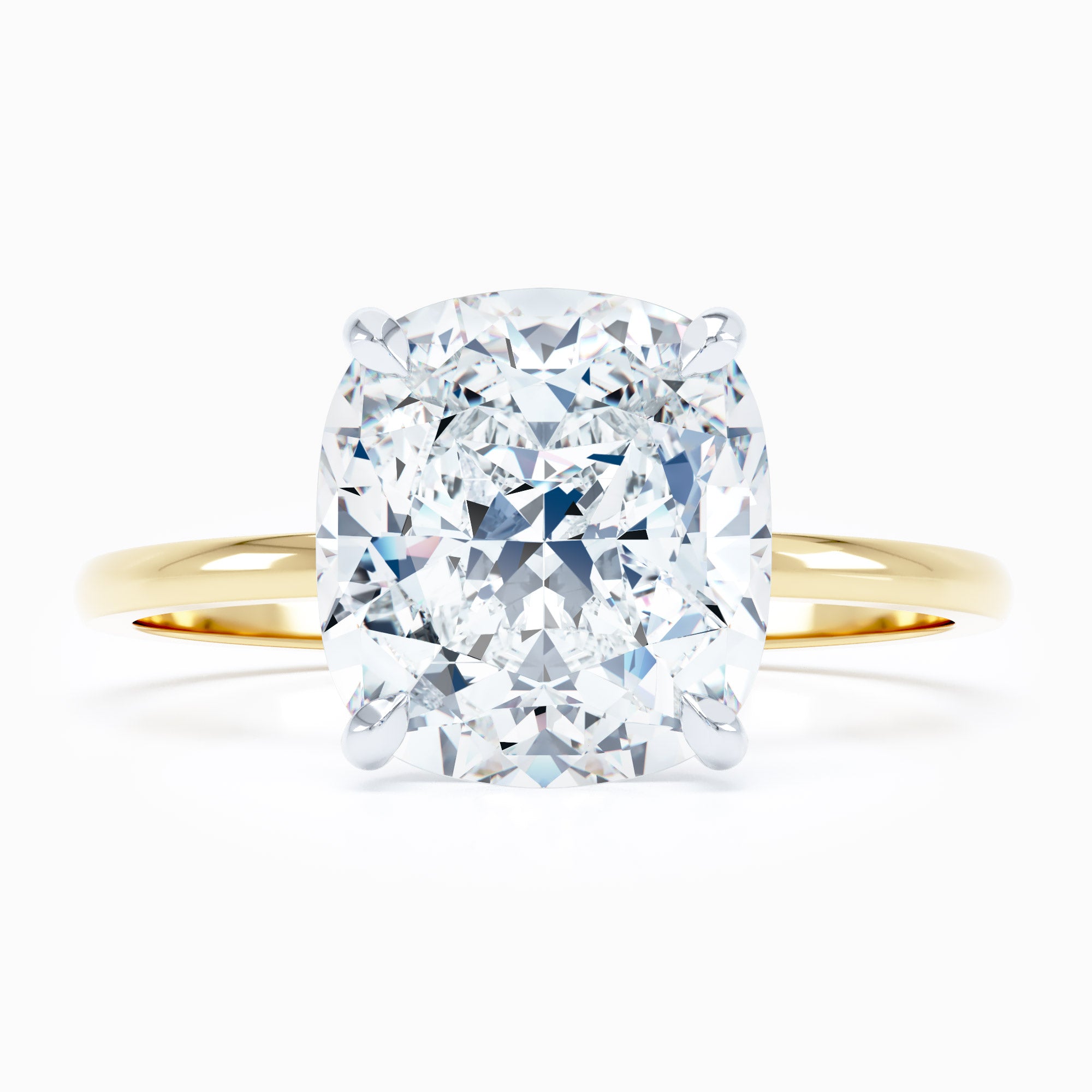 Petite Solitaire Square Cushion Engagement Ring