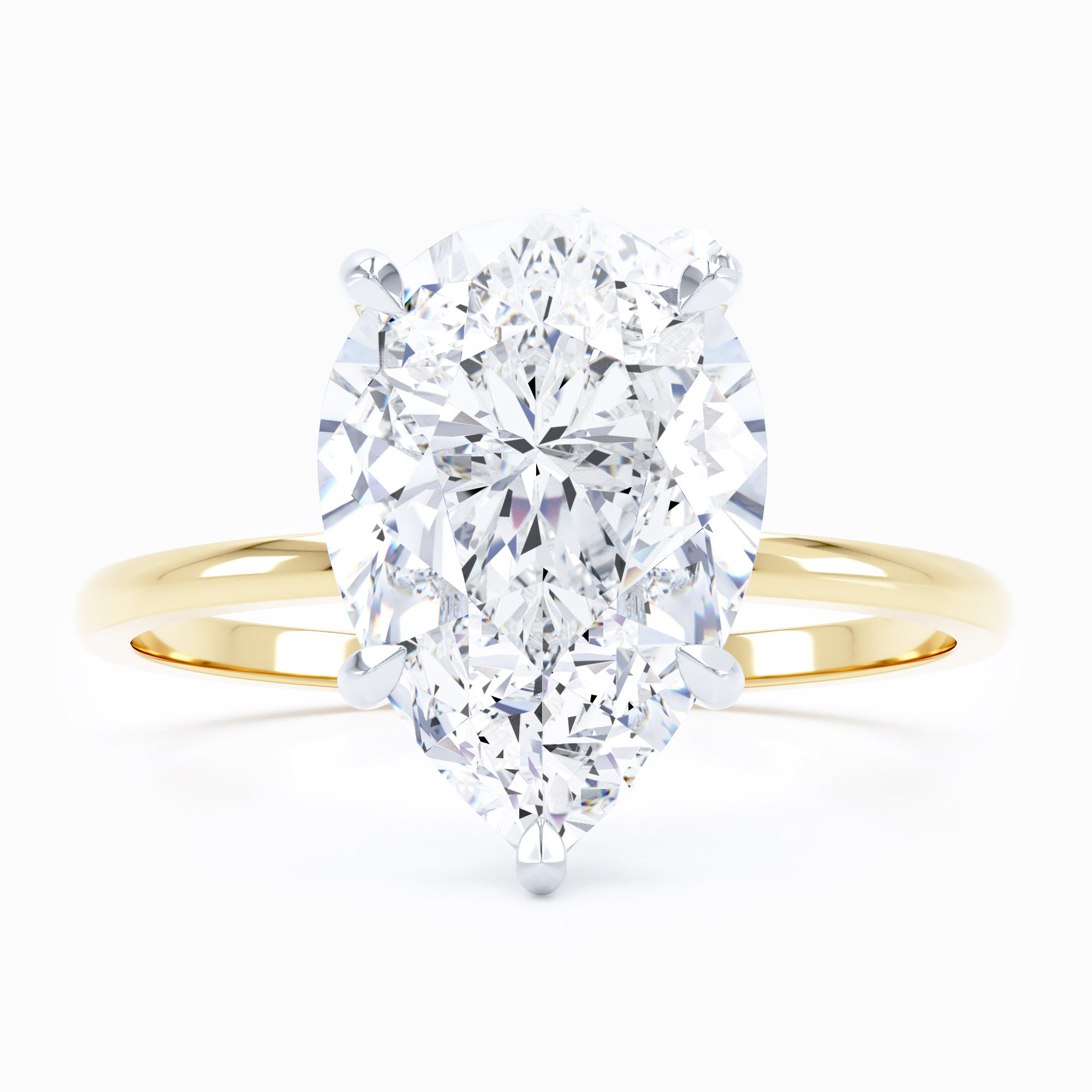 Petite Solitaire Pear Engagement Ring